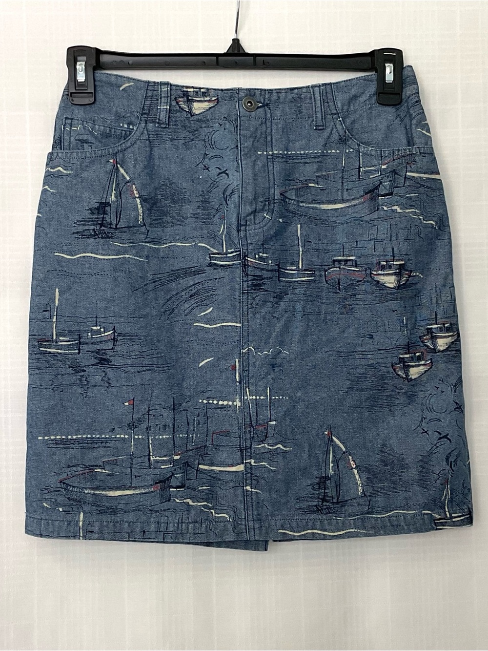Liz Claiborne Blue Nautical Print Skirt